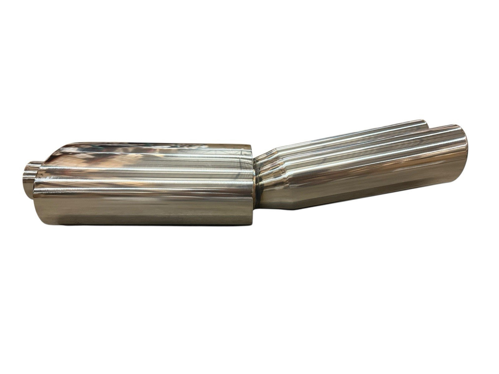 JackSpania Racing Fireball Mega Blastpipe muffler with polished dual tips, designed for high-performance exhaust systems.