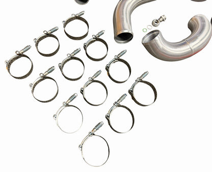 JackSpania Racing K Series intercooler piping kit for Honda Civic and Acura Integra K20 K24 engines, showing polished metal piping components.