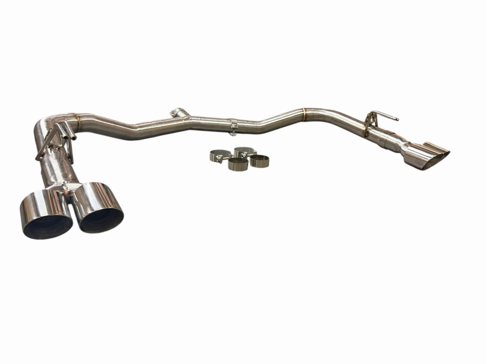 Stainless steel axle back muffler removal kit for 2021-2025 Kia K5 GT Turbo sedan, 1.6T and 2.5L engine, by JackSpania Racing.