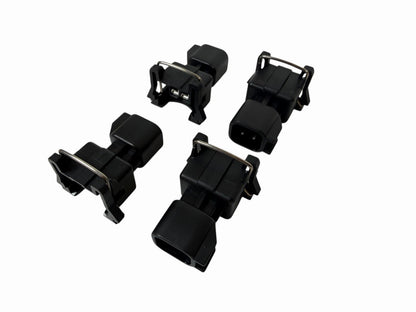 JackSpania Racing EV6 to EV1 fuel injector adapter harness with quick connector for LS1, LS2, LS3, LSX, and LT1 engines.