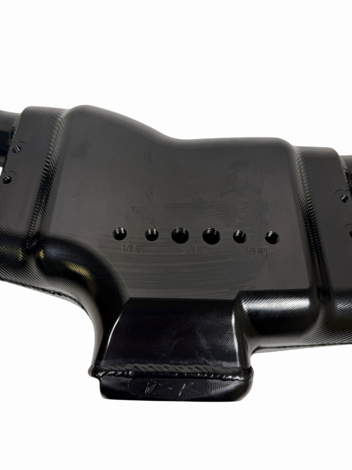 Rear facing billet intake manifold for Subaru WRX STI 2004-2021, with 64mm throttle body, by JackSpania Racing engine parts.