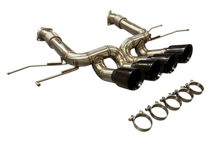 JackSpania Racing exhaust pipe for Chevrolet Corvette C8 Z06 5.5L V8, 3-inch muffler pipe, durable exhaust parts for performance.
