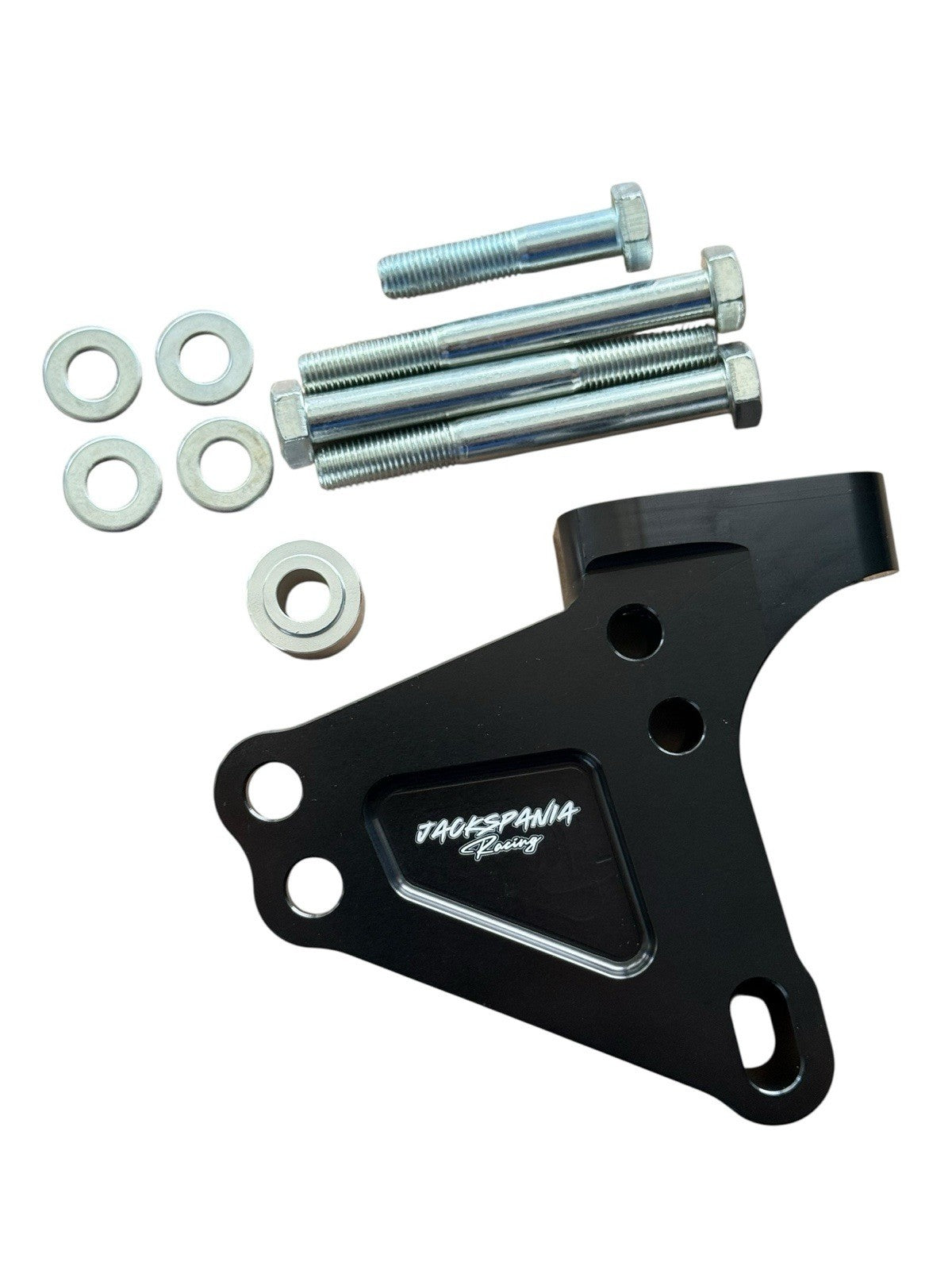 JackSpania Racing billet passenger post engine mount bracket for Honda Acura K Series K20 K24 swap engine parts.