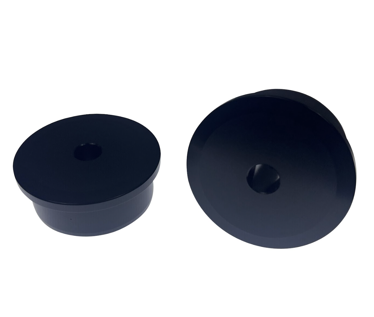 Pair of JackSpania Racing solid billet engine mount inserts for Honda and Acura Civic EG EK swap, suspension parts for engine stability.