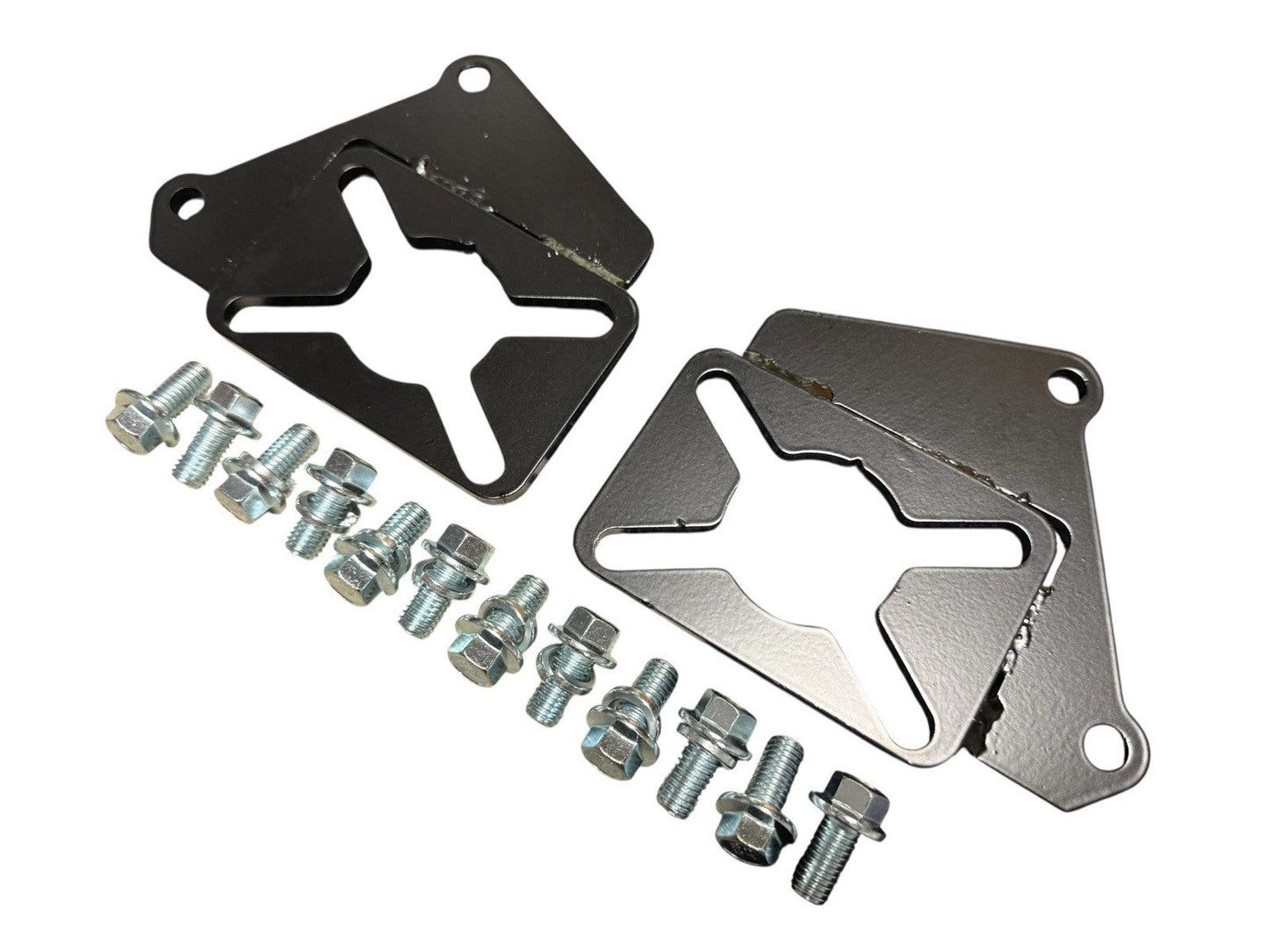 Interior view of JackSpania Racing steel rear disc conversion bracket kit for Honda Civic EG EK hatch, coupe, and sedan models.