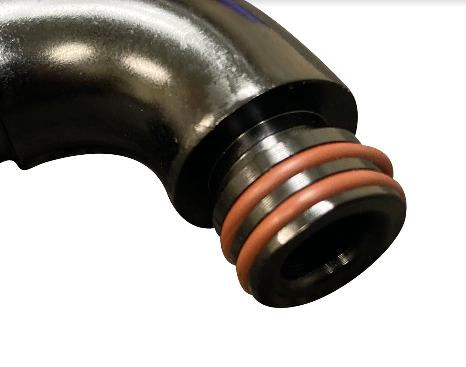 JackSpania Racing center mount fuel rail gauge holder with AN6 fitting for K Tuned K Series fuel rails, engine parts for performance cars.
