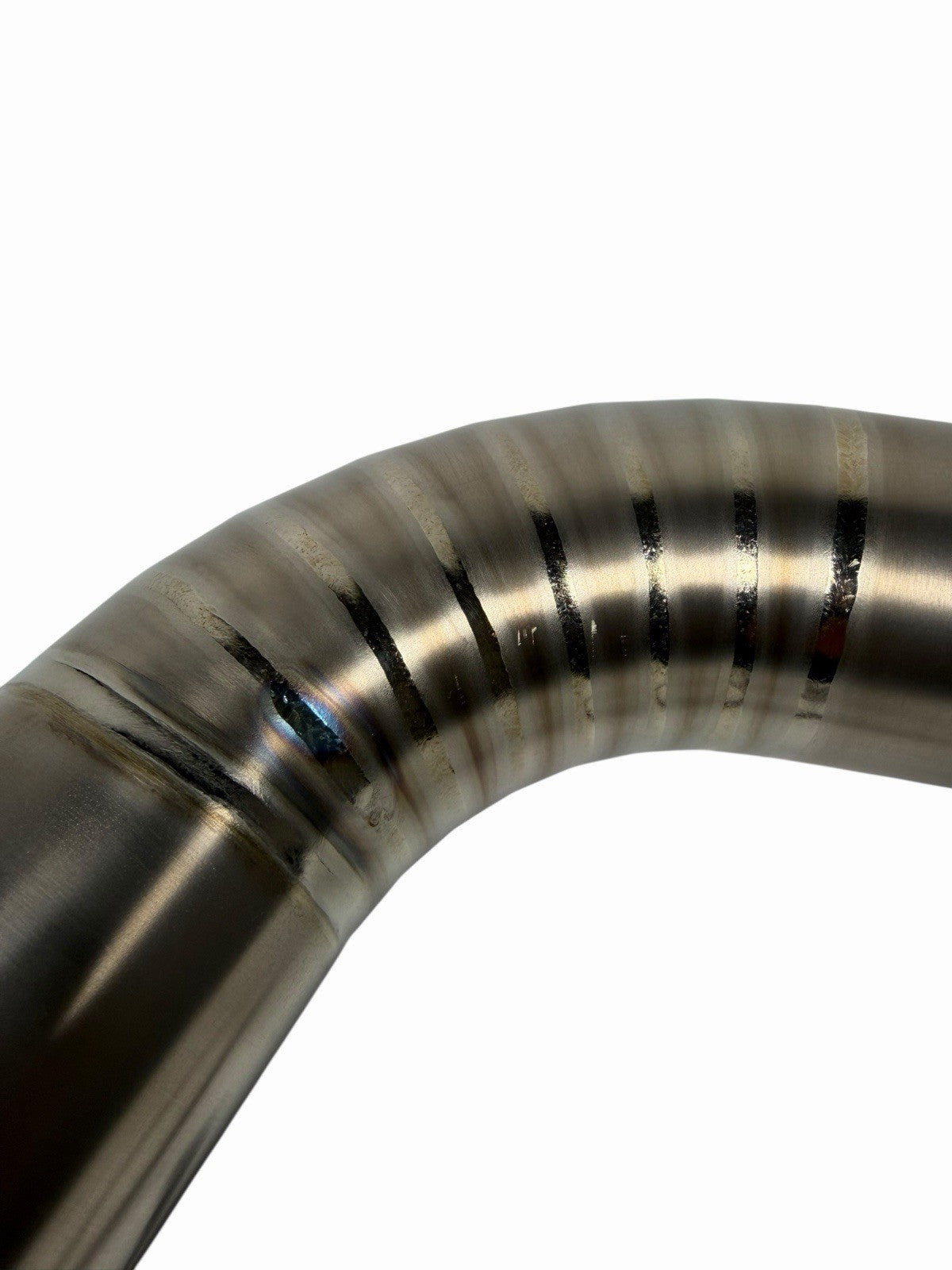 JackSpania Racing B D H Series 3-inch titanium pie cut cold air intake pipe for EG and EK engine models, metallic and polished finish.