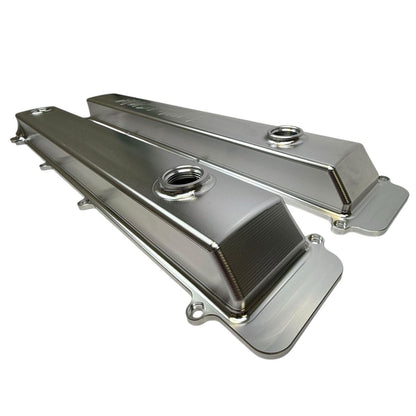 Toyota Supra 2JZGTE VVTI billet valve covers with anodized oil cap and bolts, engineered for high-performance engine upgrades.