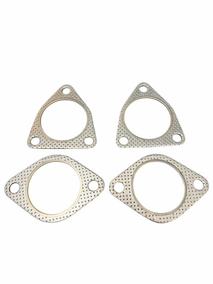 Set of four JackSpania Racing G35 350Z catalytic converter gaskets for Nissan and Infiniti DE engines, exhaust parts.