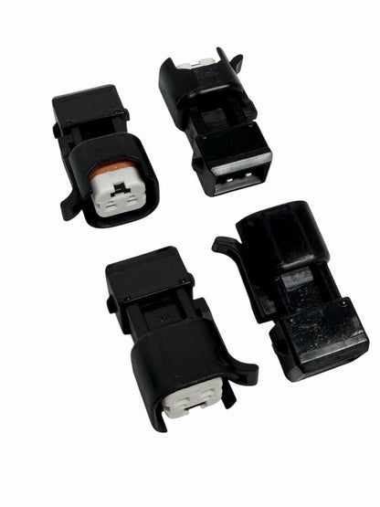 JackSpania Racing EV6 EV14 to OBD1 fuel injector adapter harness with quick connector for engine performance tuning.