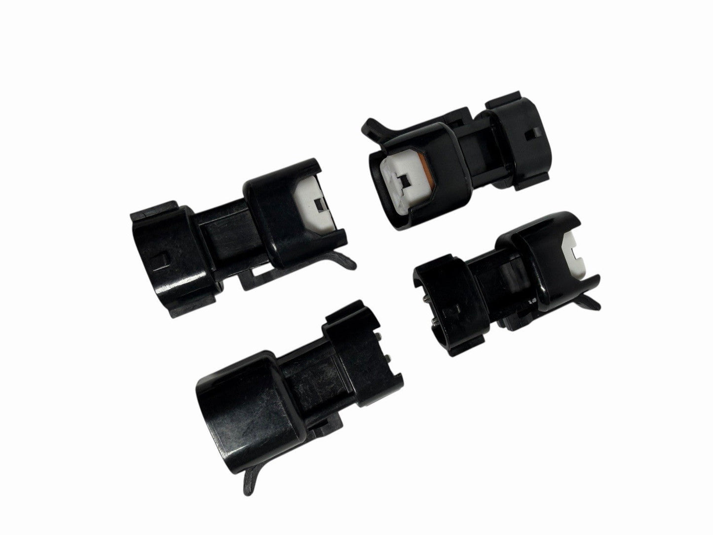 JackSpania Racing USCAR EV6 EV14 fuel injector adapter connector set of 8 for Denso style engine parts.