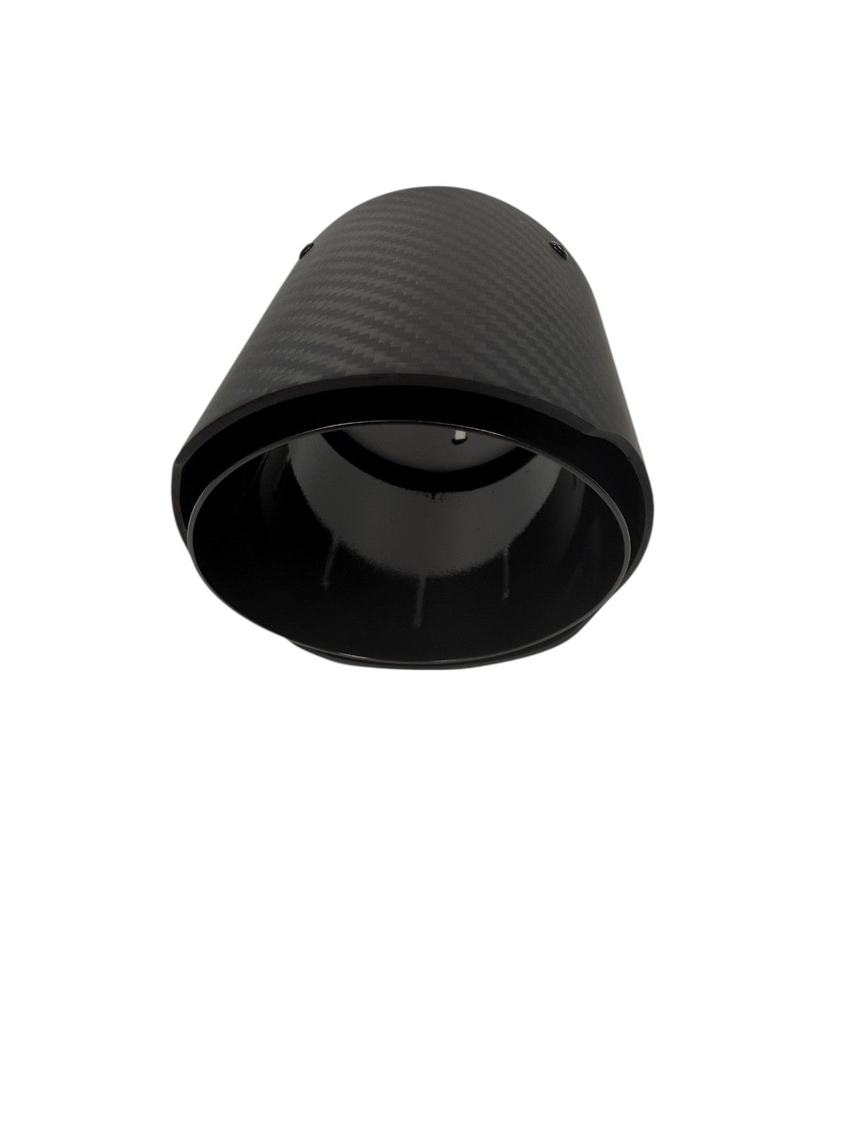 JackSpania Racing carbon fiber exhaust pipe tip, 3-inch universal tailpipe for car exhaust systems, sleek and lightweight design.