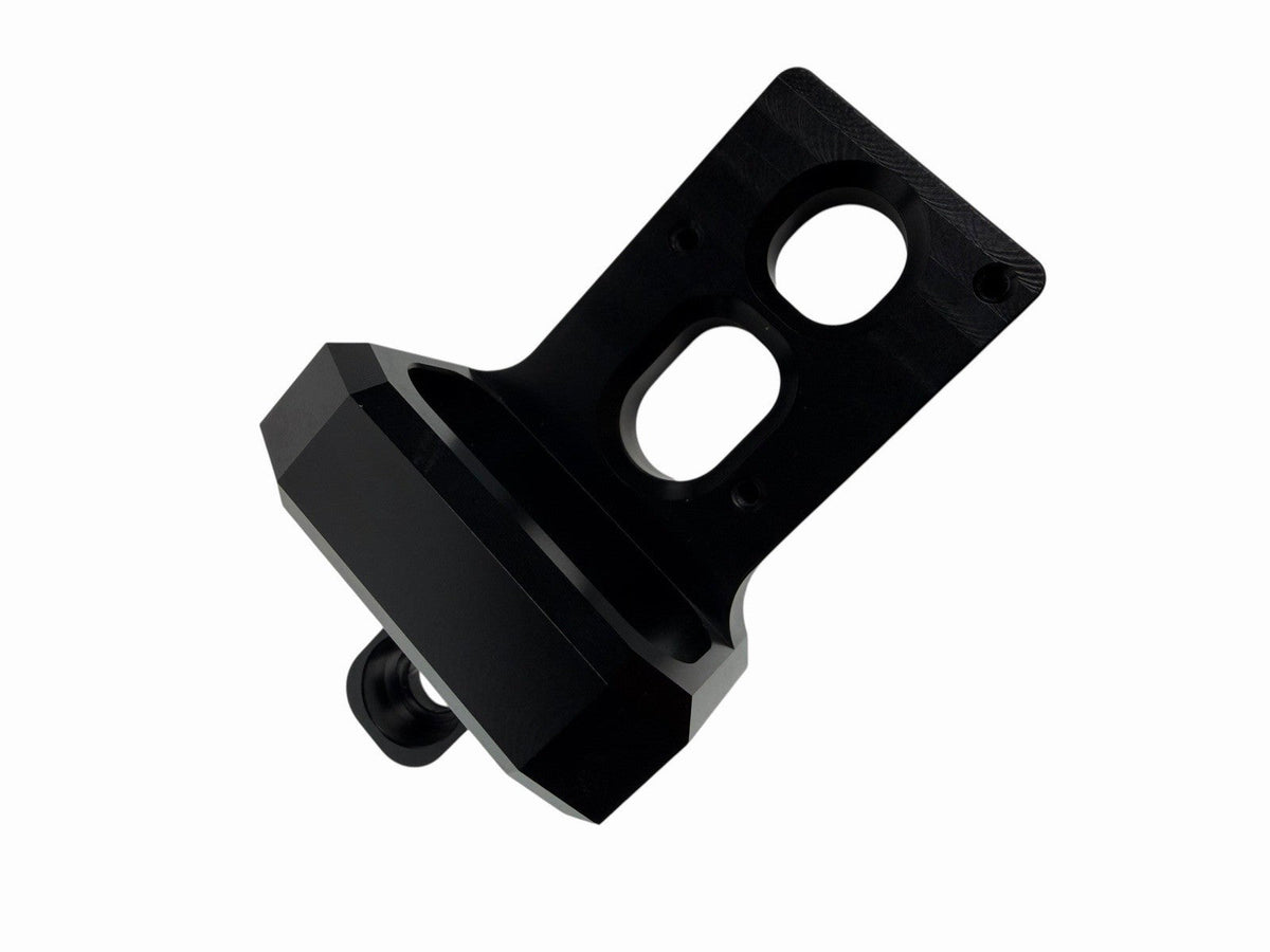 JackSpania Racing billet 4-port Mac AEM boost controller solenoid valve mount bracket for engine performance.