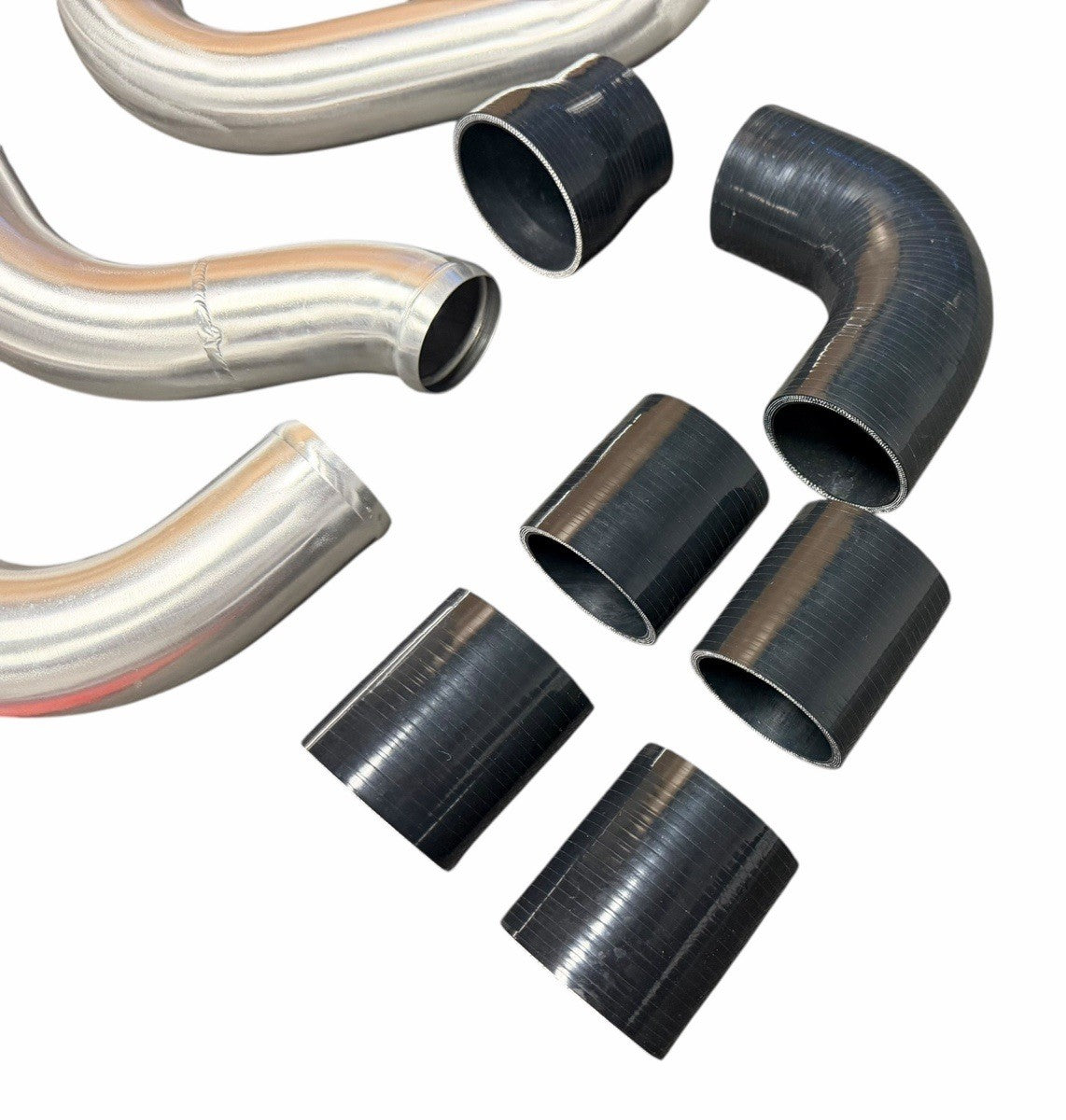 JackSpania Racing K Series intercooler piping kit for Honda Acura K20 K24 swap, featuring metal tubes and connectors for engine cooling.