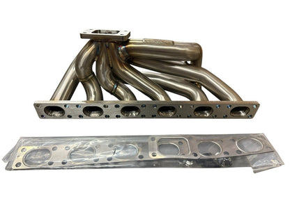 BMW E30 E34 M50 M52 M54 S50 tubular top mount turbo manifold with T3 44mm wastegate, black exhaust part by JackSpania Racing