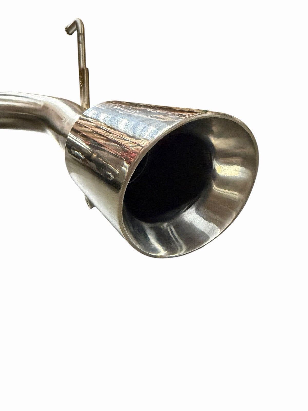 Stainless steel 2007-2018 Jeep Wrangler JK Cat-Back Exhaust System with dual tips from JackSpania Racing, showcasing the polished exhaust tips.