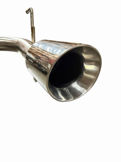 Stainless steel 2007-2018 Jeep Wrangler JK Cat-Back Exhaust System with dual tips from JackSpania Racing, showcasing the polished exhaust tips.