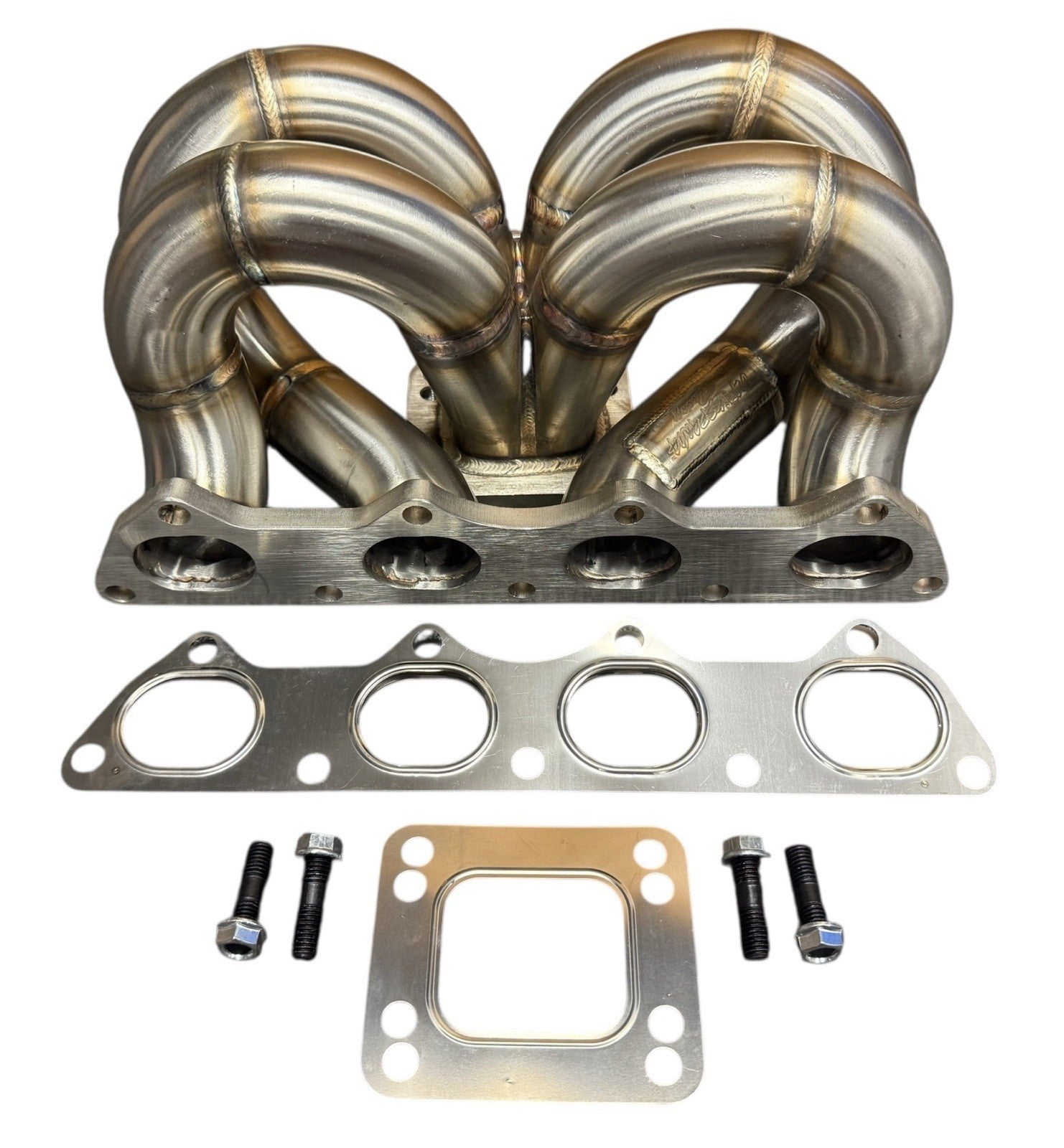JackSpania Racing B Series T3 T4 44mm Wastegate Turbo Manifold for Honda Civic GSR B16 B18 B20, exhaust part with metallic finish