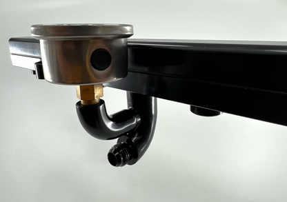 JackSpania Racing center mount fuel rail gauge holder with AN6 fitting for K Tuned K Series fuel rail engine part.