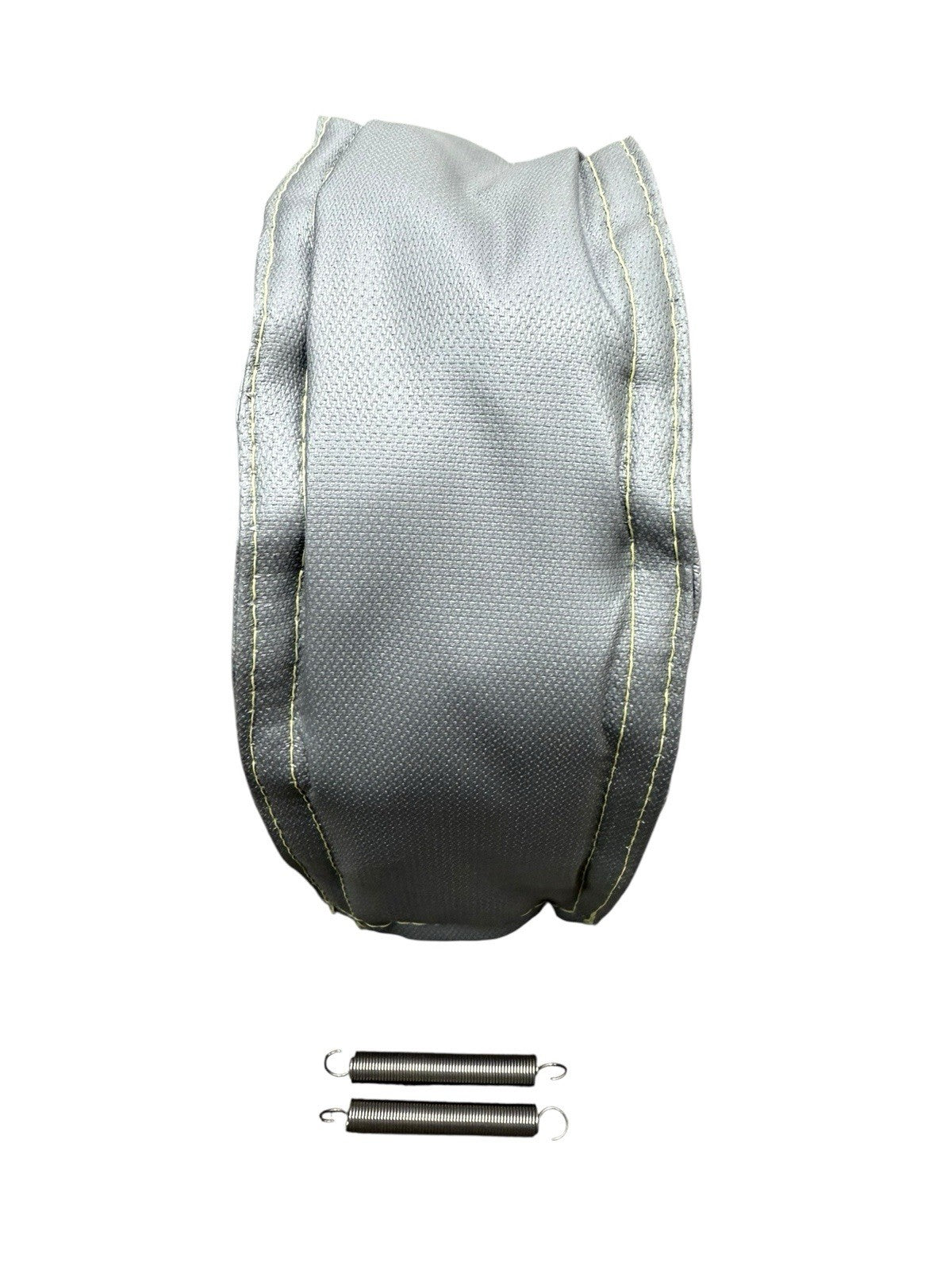 JackSpania Racing T3 T4 silver fiberglass turbo blanket heat shield barrier on turbocharger for engine protection.