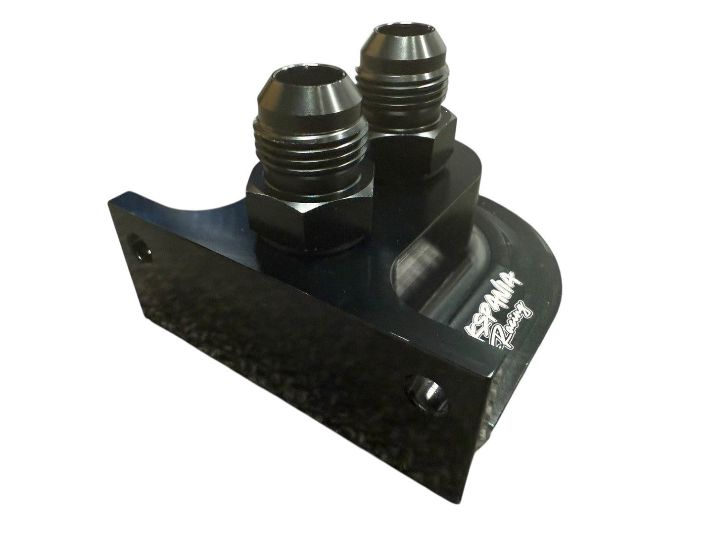 Billet Remote Oil Filter Relocation Mounting Bracket -10 AN Pressure Port 10AN