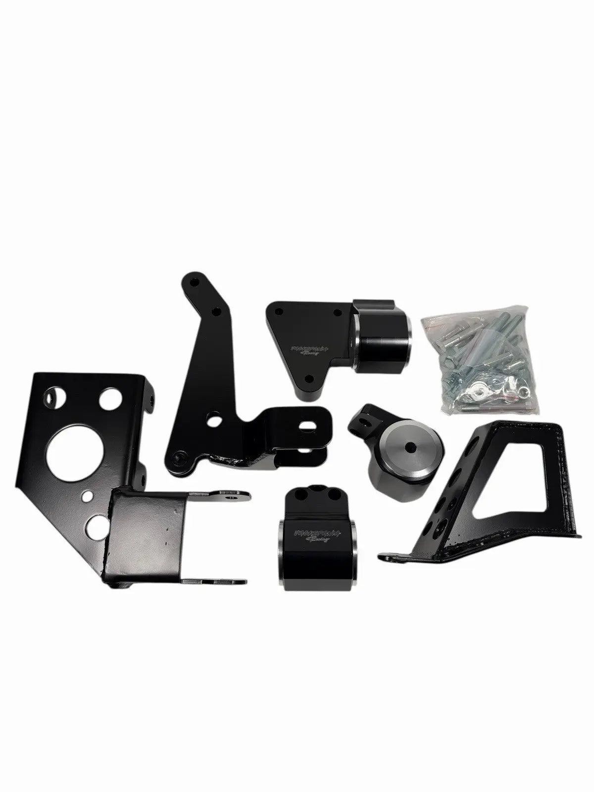 Engine mount bracket for K-Swap Honda Civic 92-95 EG K20 K24 K-Series from Jack Spania Racing, showing the metal component with mounting points.