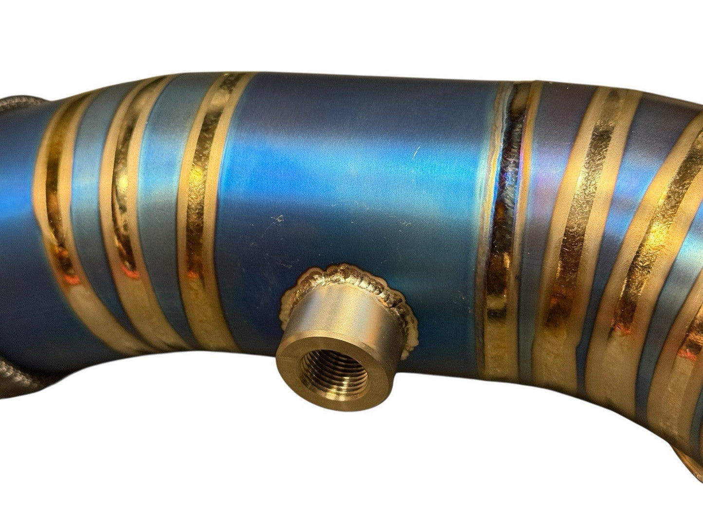 Titanium pie cut 3-inch cold air intake pipe with high flow filter for K20 K24 K swap, by JackSpania Racing