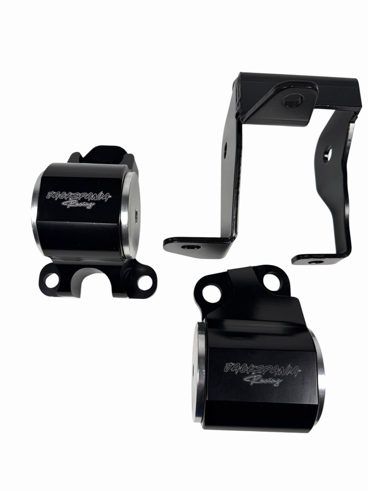 JackSpania Racing B D Series CNC solid engine mount for Honda EK Civic 96-00 B16 B18 B20 engine, metal construction with mounting brackets.