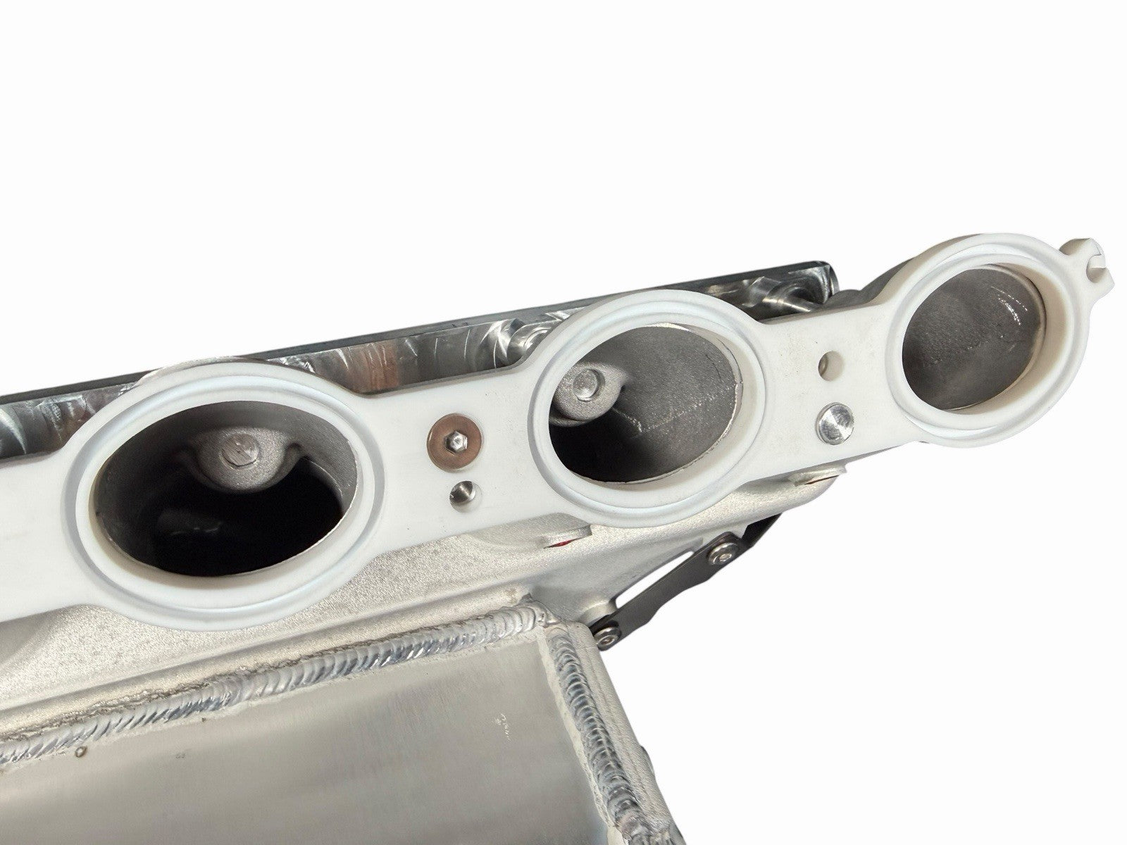Cast aluminum charge cooler intake manifold for BMW G87 M2, G80 M3, G82 M4 S58 engine by JackSpania Racing.