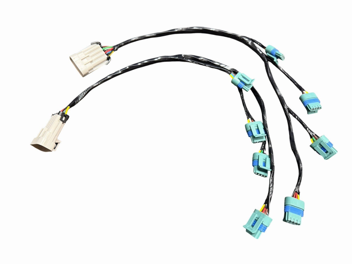 JackSpania Racing ignition coil relocation wiring jumper harness set for GM LS2, LS3, LS7, LS9 engines, Delphi style.