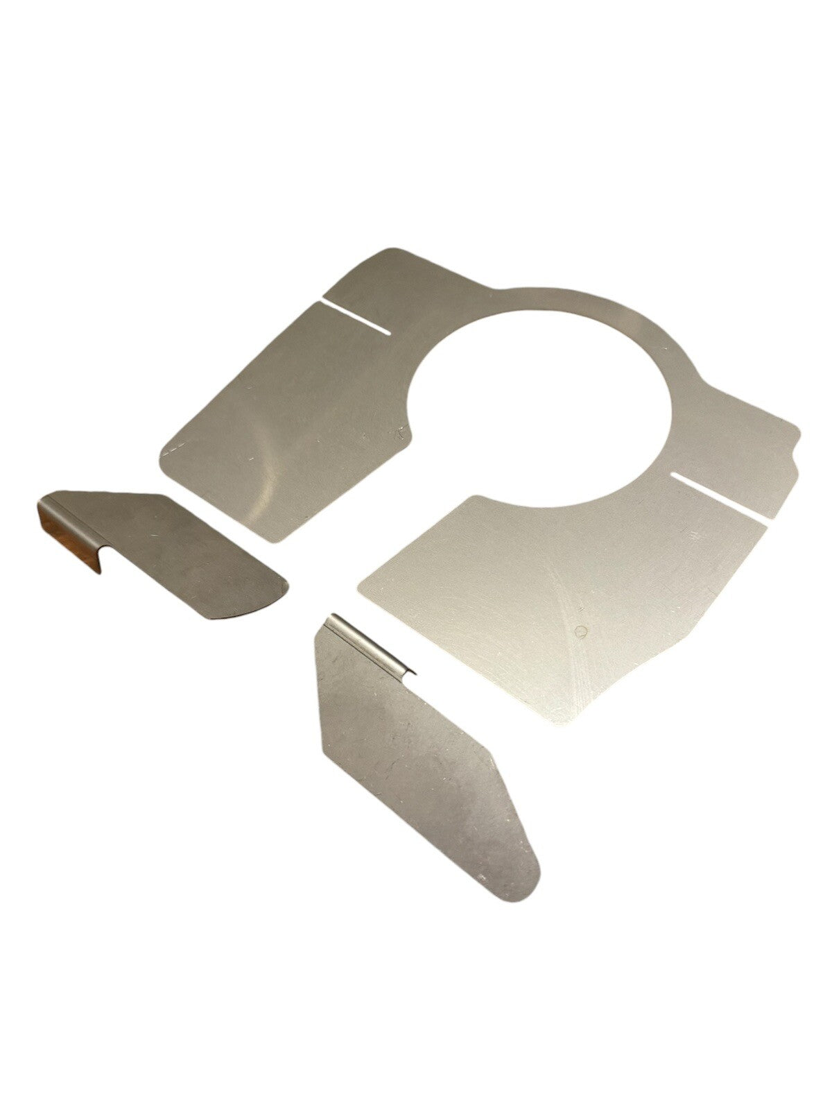 Stainless steel B Series oil pan baffle plate kit for Honda Acura B16 B18 engines, with engine parts from JackSpania Racing.