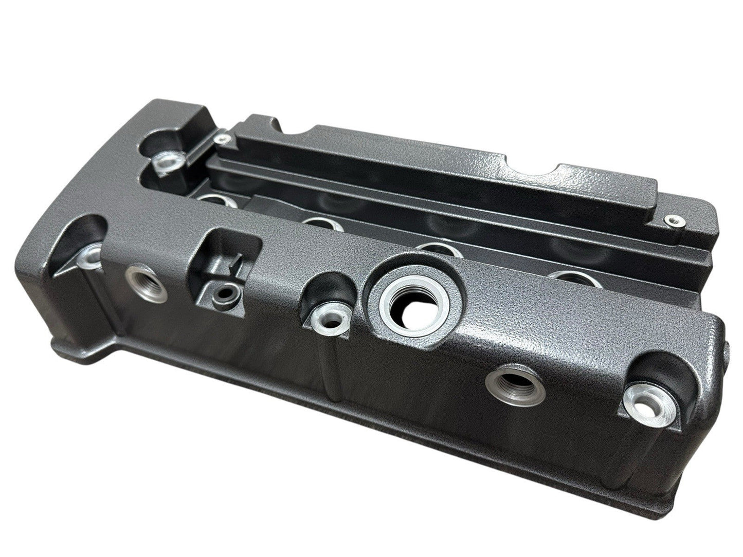 Cast aluminum K Series vented valve cover baffle with AN10 fitting for Honda Acura K20 K24 engines, by Jack Spania Racing.
