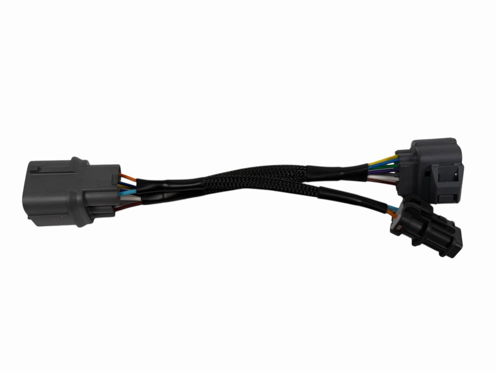 JackSpania Racing JDM plug and play distributor harness for Honda Acura, OBD2 to OBD1 engine jumper with 10-pin connector.