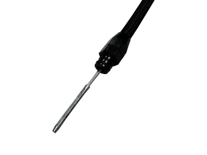 Steel braided oil dipstick for JZ engine swap, billet aluminum construction, compatible with 1JZ and 2JZ engines by JackSpania Racing.