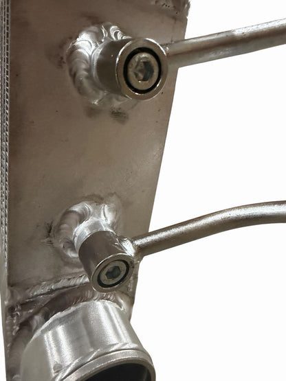 Honda Civic EG 1992-1995 bolt-on intercooler mounting brackets kit by JackSpania Racing, showing metal brackets and mounting hardware.