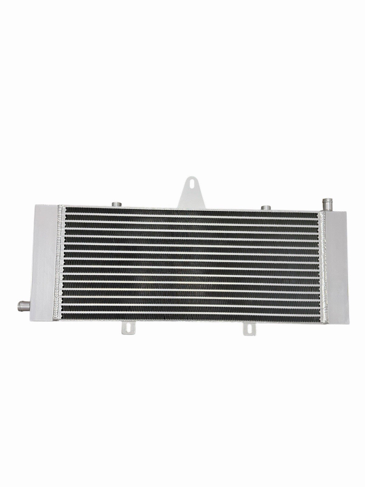 JackSpania Racing VR30 heat exchanger upgrade installed in Infiniti Q50 and Q60 3.0T Red Sport engine, showcasing the high-performance engine part.