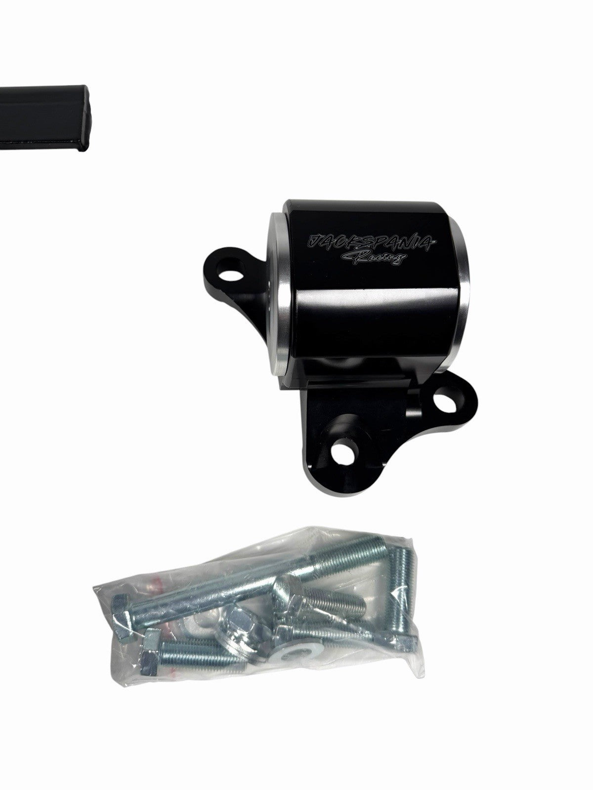 CNC solid engine mount for Honda EK Civic B16 B18 B20 from JackSpania Racing, showing the metal construction and mounting points