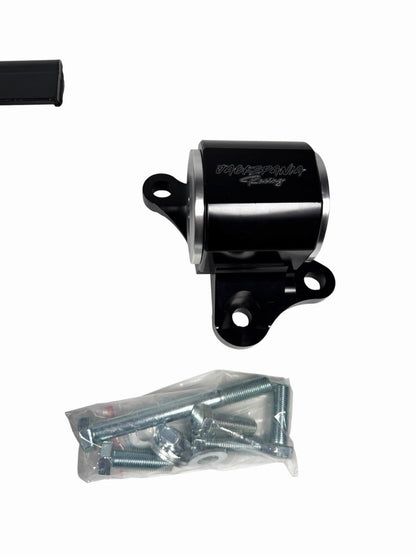 CNC solid engine mount for Honda EK Civic B16 B18 B20 from JackSpania Racing, showing the metal construction and mounting points