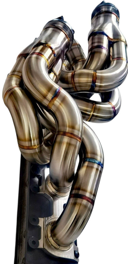 JackSpania Racing Lamborghini Aventador LP700 LP720 LP740 SV LP750 F1 exhaust header, close-up view of high-performance exhaust parts.