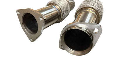 JackSpania Racing axle back exhaust for Chevrolet Corvette C8 2020+ 6.2L V8, showing the 3-inch muffler pipe and exhaust tips.