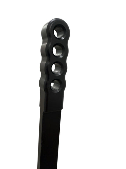 JackSpania Racing billet aluminum hydraulic drift staging brake, 12-inch interior brake with 25-inch length, shown in a vehicle interior.