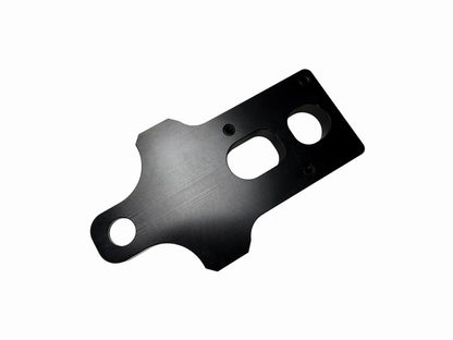 JackSpania Racing billet 4-port Mac AEM boost controller solenoid valve mount bracket for engine installation.