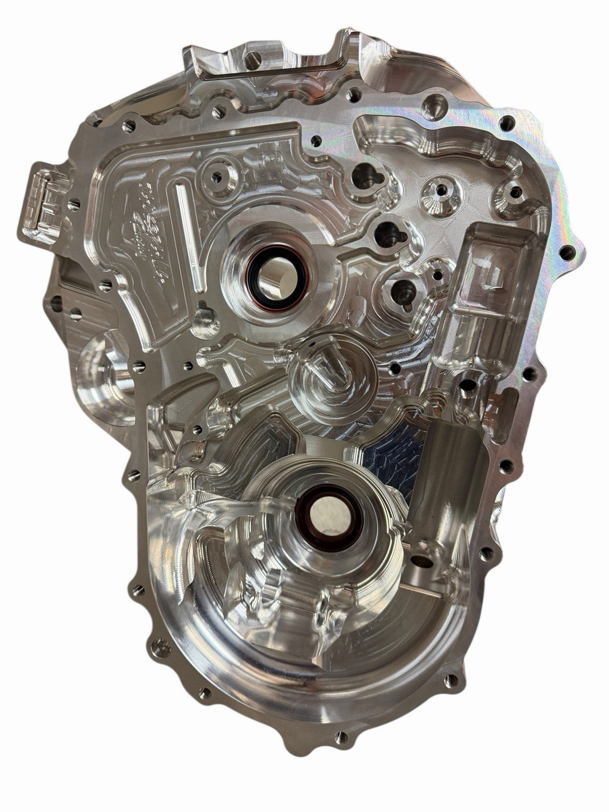 JackSpania Racing B K Series FWD billet CNC front bellhousing transmission case for FWD vehicles, showcasing precision-machined aluminum.