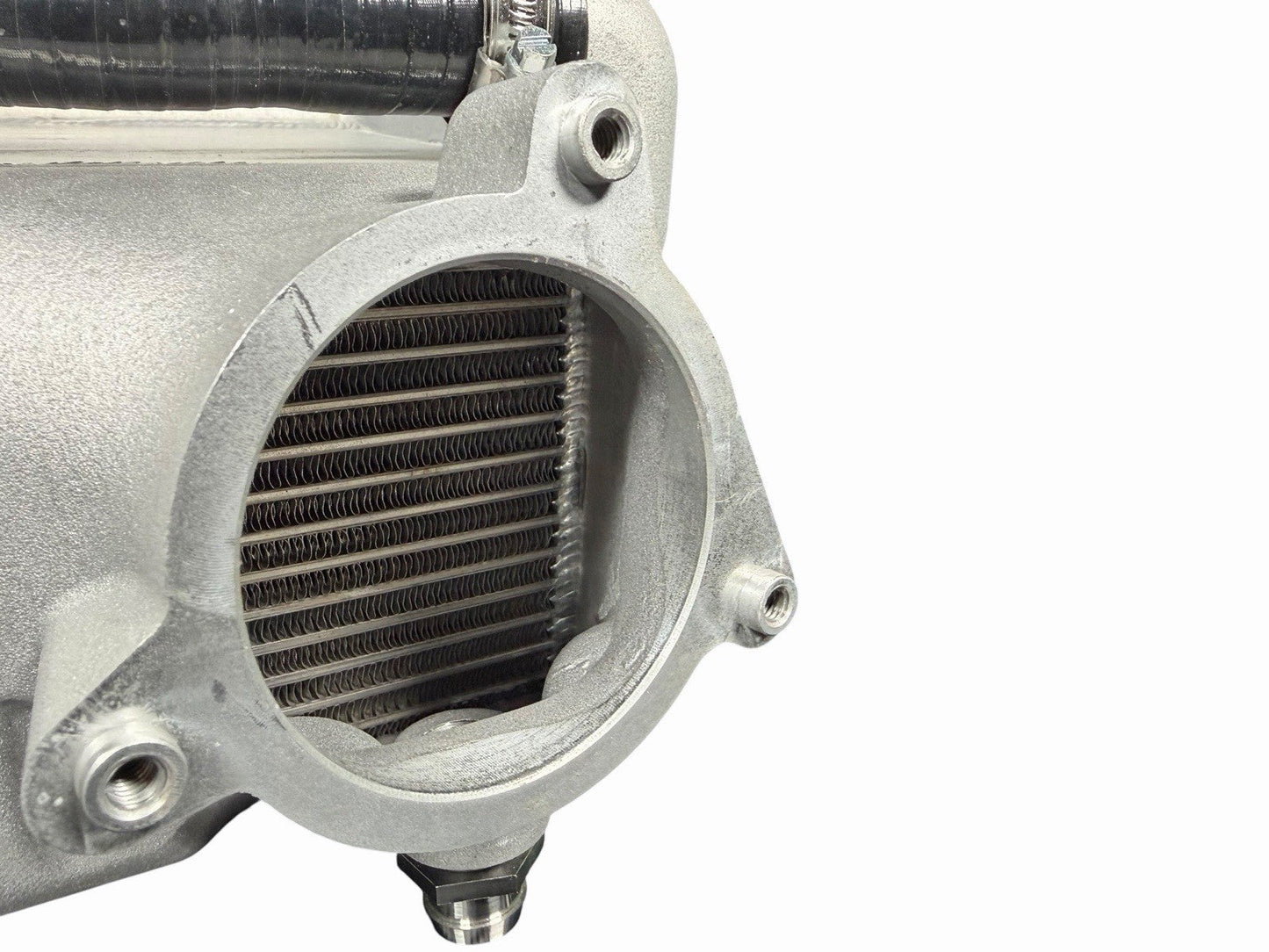 Cast aluminum charge cooler intake manifold for BMW G87 M2, G80 M3, G82 M4 S58 engine, by JackSpania Racing.