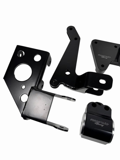 Engine mount bracket for K-Swap Honda Civic 92-95 EG, K20 K24 K-Series, by Jack Spania Racing, shown in image.