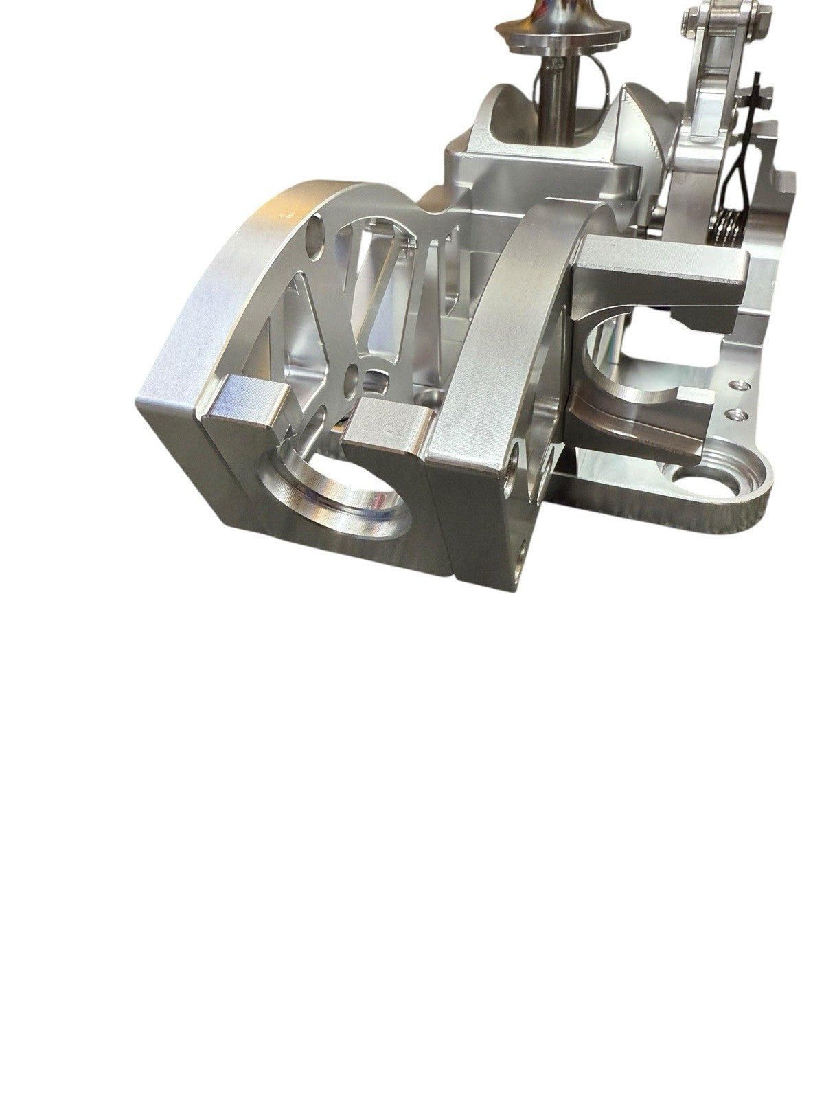 JackSpania Racing billet K20 K24 lockout shift box for RSX Type S and K Series swaps, showing the precision-machined transmission part.