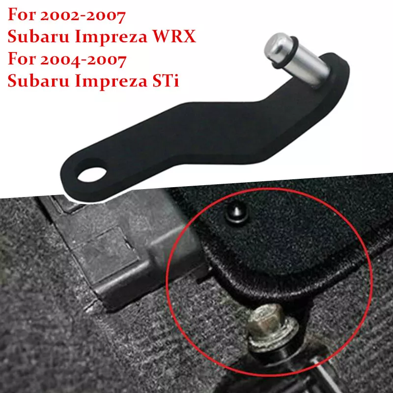 JackSpania Racing driver side carpeted floor mat retention bracket for Subaru WRX and STi, interior car accessory, black plastic.
