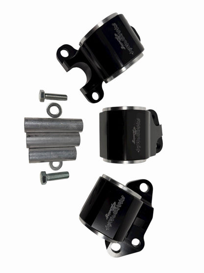 JackSpania Racing B D Series solid engine mount for Honda Acura EG 92-95 Civic and Integra DC2 engine parts, black metal construction.