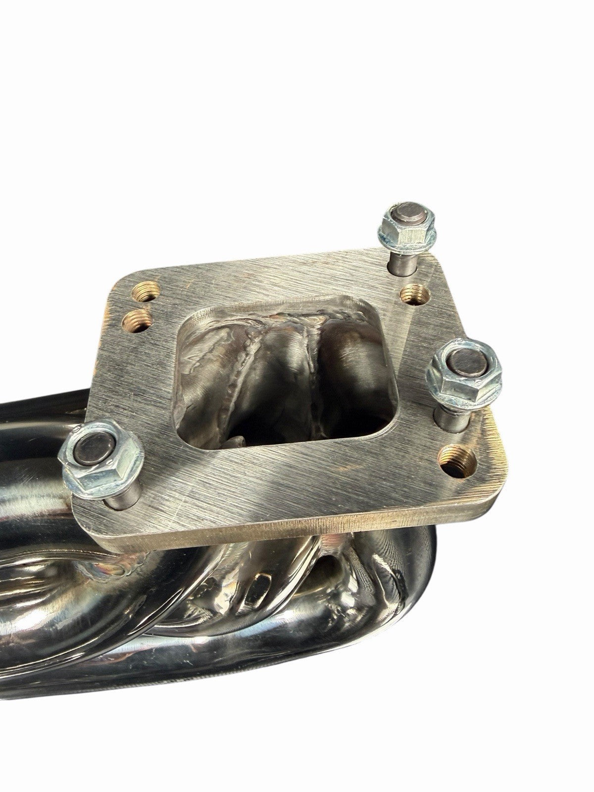 BMW E46 E36 E39 tubular top mount turbo manifold by JackSpania Racing with T3 T4 flange and 44mm wastegate, V2 exhaust part