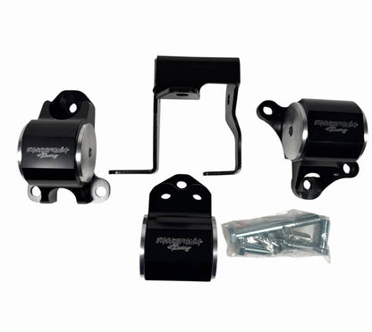 CNC solid engine mount for Honda EK Civic B16 B18 B20 engines, made by JackSpania Racing, showing the metal mount component.